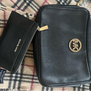 Michael Kors Black Crossbody Bag with Gold Logo